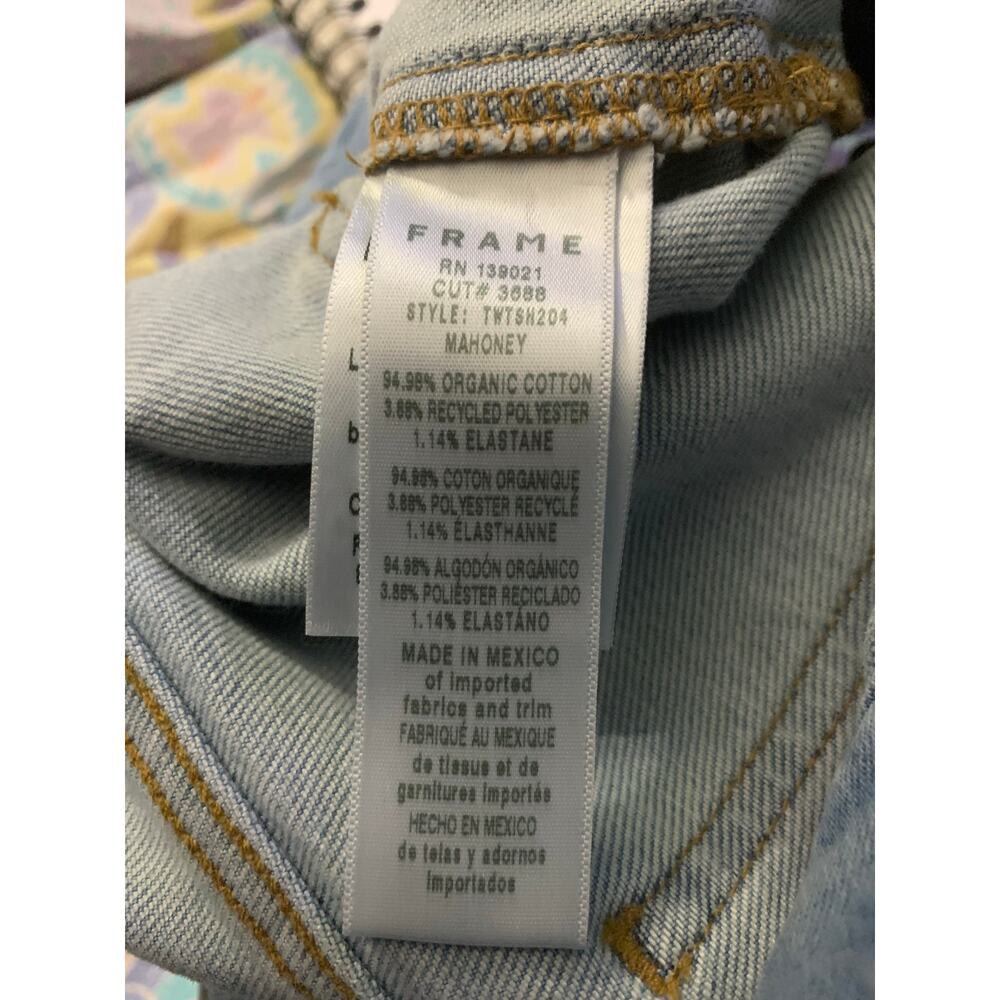 FRAME Triple Tie-waist Denim Shorts In Mahoney sz 24 - Picture 9 of 10